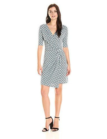 Karen Kane Tile Crossover Drape Dress, Print, M