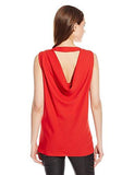 Karen Kane Sleeveless DrapedBack Top, Fire, Small
