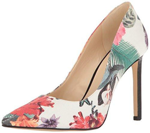 Nine West Tatiana Canvas Dress Pump Off White Floral 65 M Us