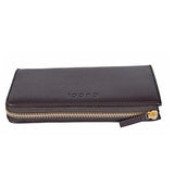 Leather Zip Wallet 332747 2140 Cocoa Brown