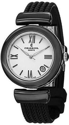 Charriol Ael White Dial Black Ceramic Swiss Watch Ae33Cb565004