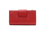 Wiberlux Prada Metal Logo Detail Real Leather Tab Wallet One Size Red