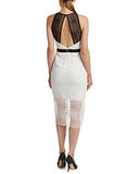 Midi HighNeck Dress, White, 0