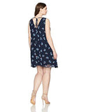 Taylor Dresses Plus Size Cacade Floral Envelope Front Swing, Navy, 16W