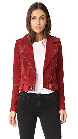 Blank Denim Moto Jacket Red My Mind Small