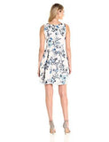 Floating Floral XBack Fit And Flare Dress, Porcelain Blue, 6