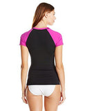 Short Sleeve Rash Guard Blackfuchsia S