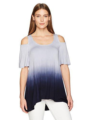 Cold Shoulder Top, Dip Dye, L