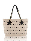 Betsey Johnson Star Stud Hanging Tassel Tote Shoulder Handbag Sand
