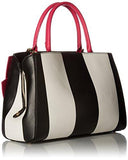 Betsey Johnson Pearl Of A Girl Bow Satchel, Stripe Fuchsia