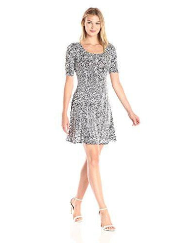 Pencil Sleeve ALine Dress, Print, M