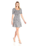 Pencil Sleeve ALine Dress, Print, M