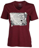 Converse Photo Heart Chucks Vneck Tshirtburgundyxl