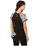 MultiLace Panel Top OffWhite/Black Shirt