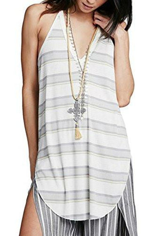 Racerback HiLow Tank Top Ivory Xs