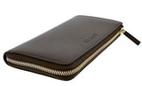 Margaux Calf Leather Quarter Zip Wallet 332747 2527 Brown