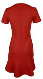 Michael Kors Short Sleeve Ribbedknit Flounce Dressrb2
