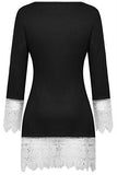 Creti Fashion Casual Lace Long Sleeve Tunic Dress T Shirt Dress