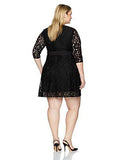 Lace Faux Wrap DressPlus Size, Black, 16W