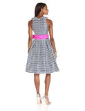 Ruffle Front Fit And Flare Dress, Ivory/Navy, 6