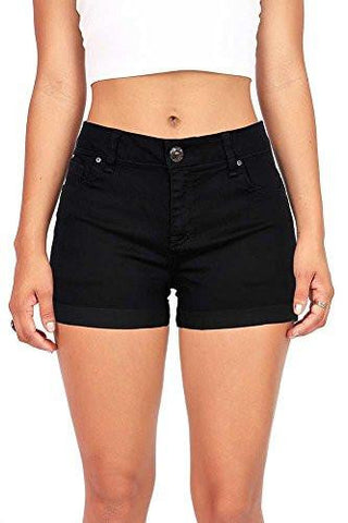 Wax Juniors Perfect Fit Midrise Denim Shorts Black Large