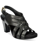Justyne Open Toe Casual Leather Strappy Sandals Black Size 9