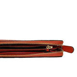 Hilary Lux Diamante Burnt Orange Leather Zip Around Wallet 354488