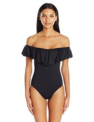 Gypsy Off The Shoulder One Piece Swimsuit Black 4