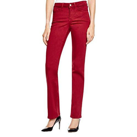 S Marilyn Solid Colored Straight Leg Jeans Red 6