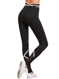 Sweatyrocks Yoga Pants Workout Leggings With Wrap Crisscross Details Black L