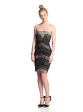 Strapless Sequined Embellished Cocktail Dress, Black Gold, 10
