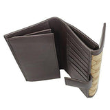 Sukey Interlocking G Beige Canvasbrown Leather Long Wallet 282426
