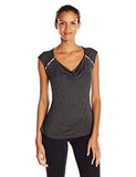 Draped Neck Tank, Charcoal, Large