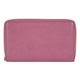 Leather Zip Wallet 321117 Dark Rose Pink