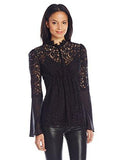 Cynthia Lace Bell Sleeve Top, Black, 6