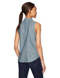 Sleeveless Modern Sawtooth Shirt, Medium Light Wash, Medium