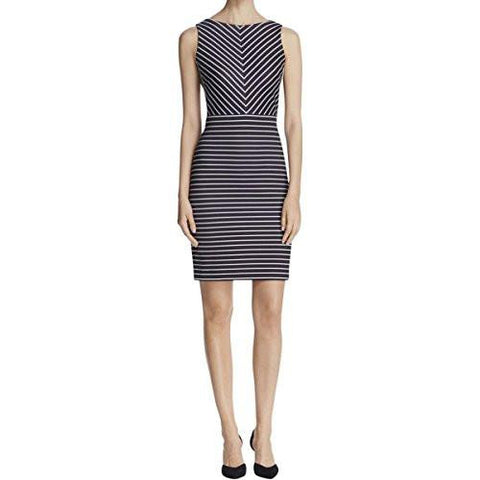 Michael Michael Kors Scuba Striped Wear To Work Dress Black 8