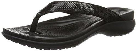 Capri V Sequin W Flip Flop Black 6 M Us