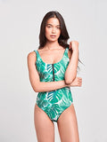 Sophia Reversible One Piece Forest Green/Tropical Palm M Swimwear One Piece Forest/Tropical