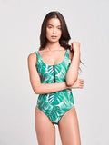 Sophia Reversible One Piece Forest Green/Tropical Palm M Swimwear One Piece Forest/Tropical