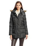 Kenneth Cole New York Matte Satin Short Down Coat Black Xsmall