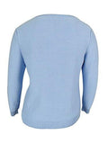 Textured Long Sleeve Knit Sweater L, Waterfall