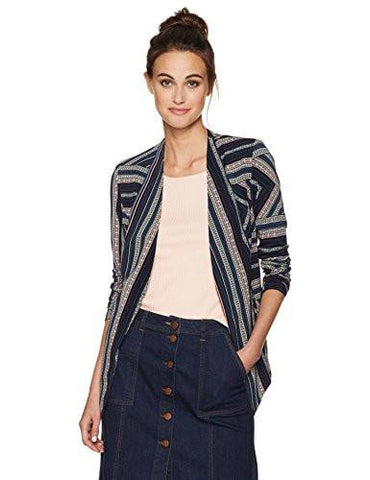 Bcbgeneration Printed Tuxedo Blazer With Welts Dark Navy Multi Medium