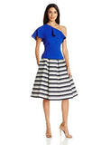 Separate MidiLength Skirt, Navy/Ivory, 4