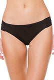 Gypsy Solids Shirredside Hipster Full Coverage Bikini Bottom Blk 6
