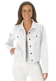 Plus Size Jacket Cropped Length Stretch Denim & Twill White18 W