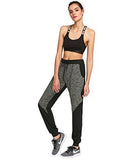 Sweatyrocks Pants Colorblcok Casual Tie Waist Yoga Jogger Pants Small Dark GrayBlack