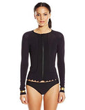 Scallop Trim FiberLite Rashguard Rashguard, Black/Gold, XSmall