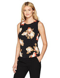 Pleat Neck Cami In Floral Print Spicy Orangemulti S