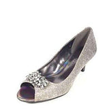 Maralyn Black Peep Toe Heels Us, Dark Gold, Size 6.0